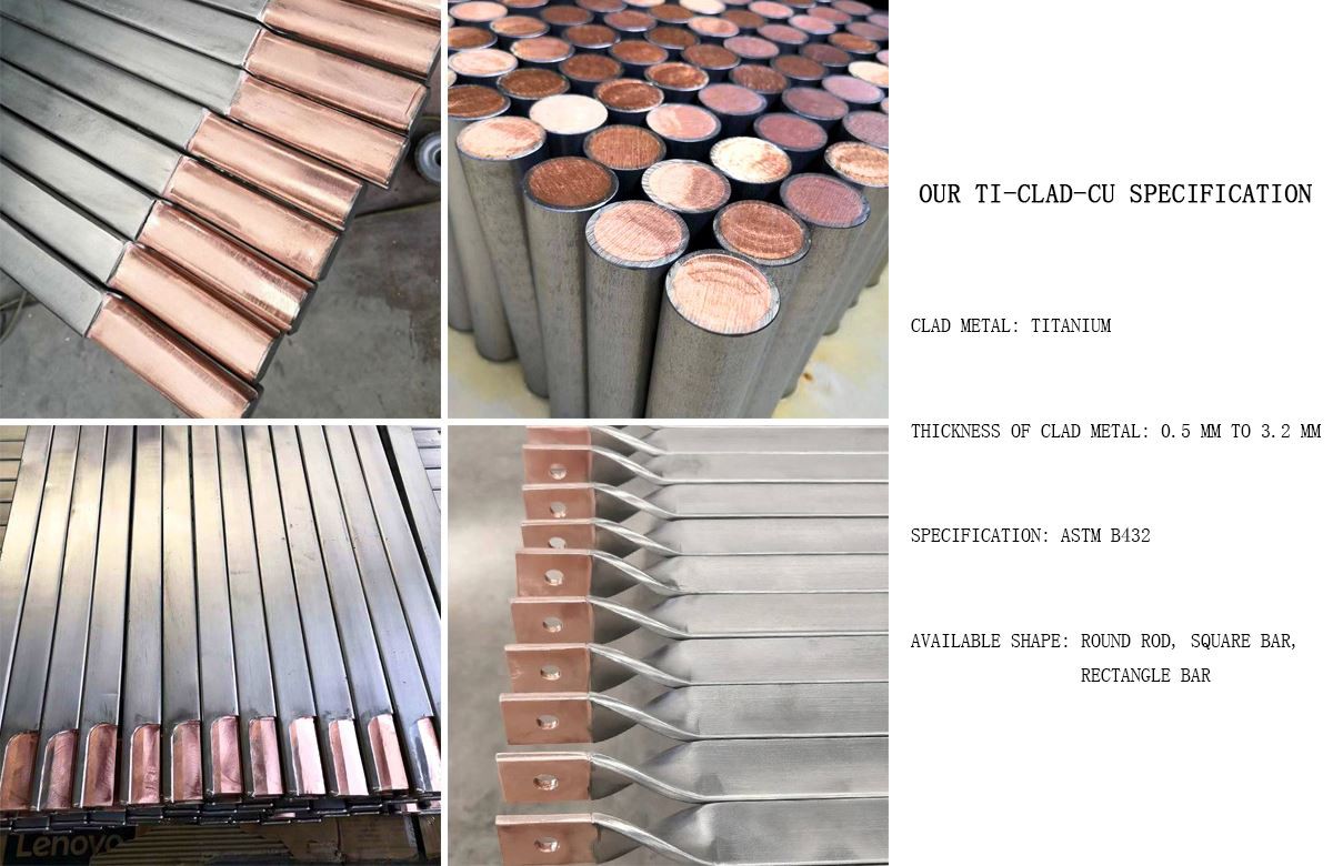 titanium clad copper plate